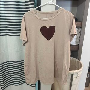 Torrid Tan T-Shirt with Heart Design